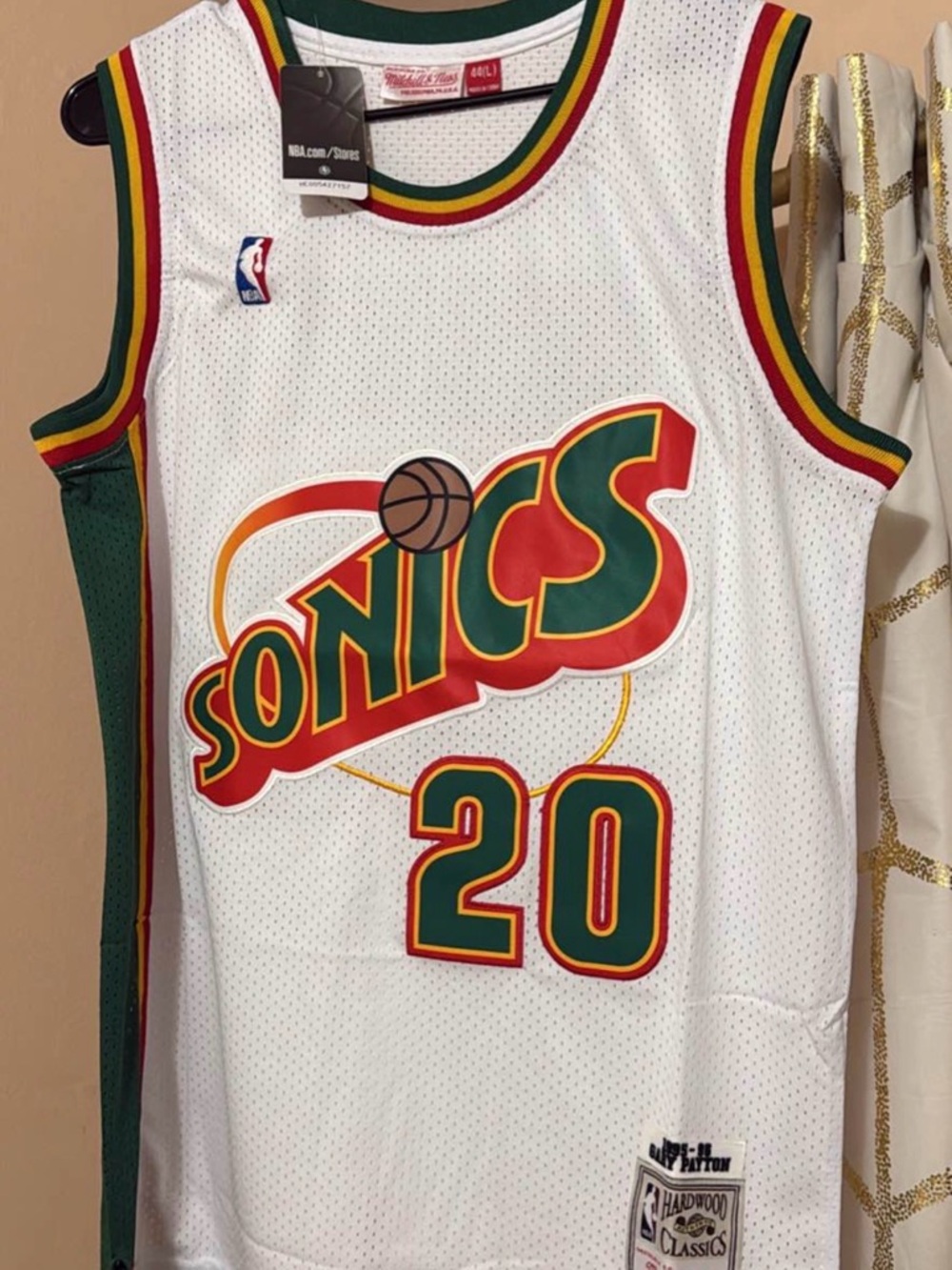 Seattle Sonics Men’s L Gary Payton jersey 95’96 game Repica jersey New with tags